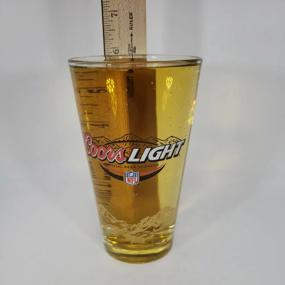 Coors Light NFL Official Beer Sponsor Pint Glass Vintage Rocky Mountains 16 oz